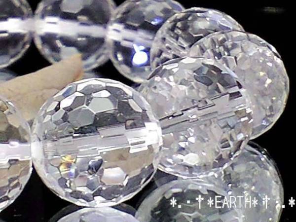 天然石★12ミリ128面カット高級天然水晶AAA　数珠　送料無料　匿名発送_画像2