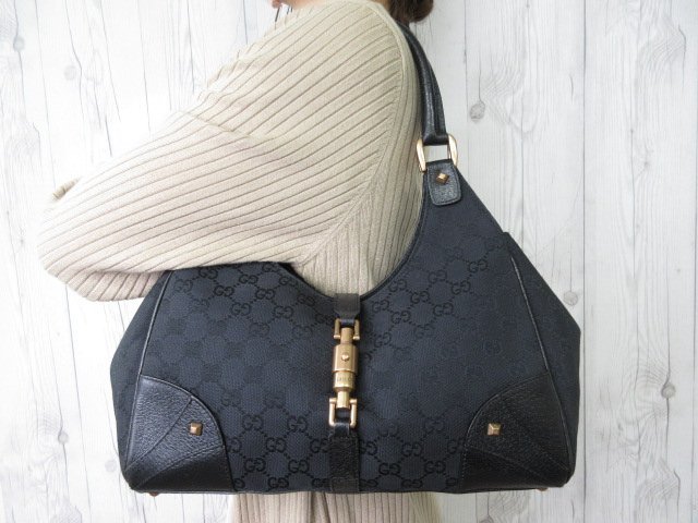 極美品 GUCCI グッチ GGキャンバス ニュージャッキー ハンドバッグ