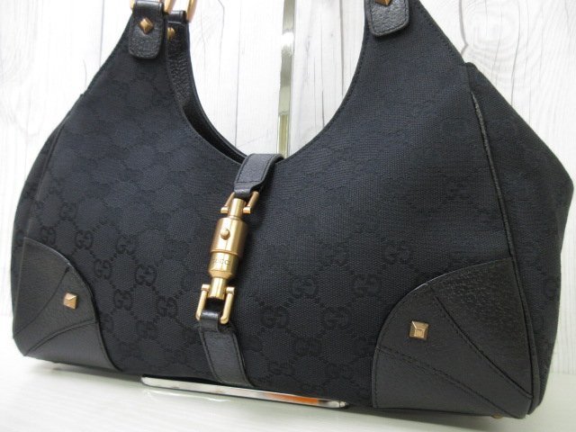極美品 GUCCI グッチ GGキャンバス ニュージャッキー ハンドバッグ