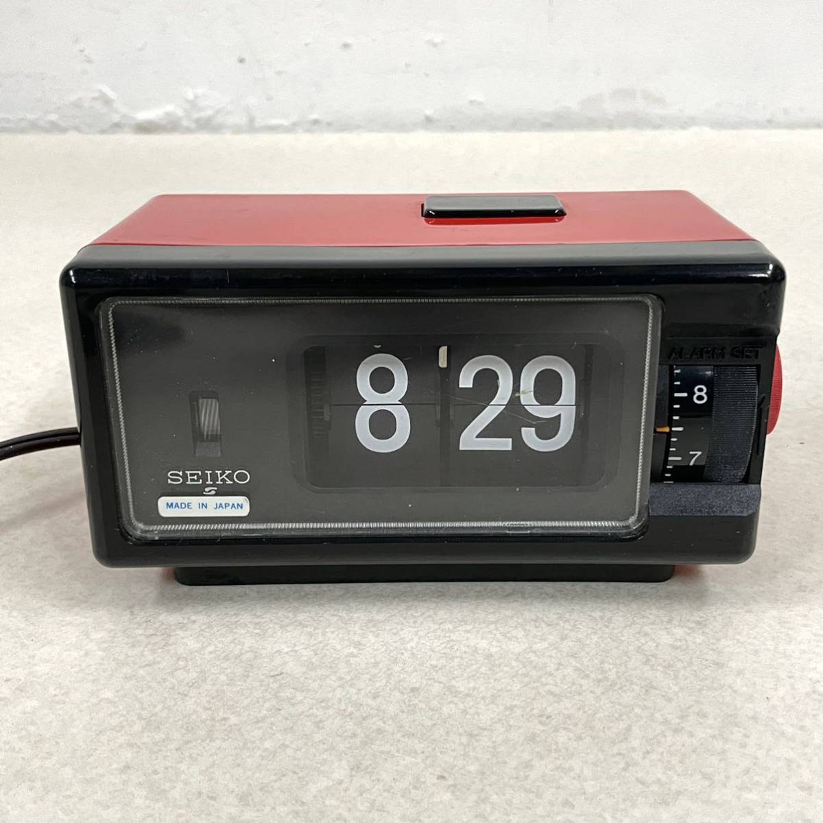 SEIKO セイコー パタパタ時計 DP690T 赤色 置時計 訳あり アナログ アラーム 昭和レトロ_画像1