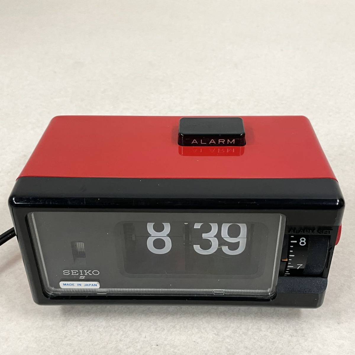 SEIKO セイコー パタパタ時計 DP690T 赤色 置時計 訳あり アナログ アラーム 昭和レトロ_画像6