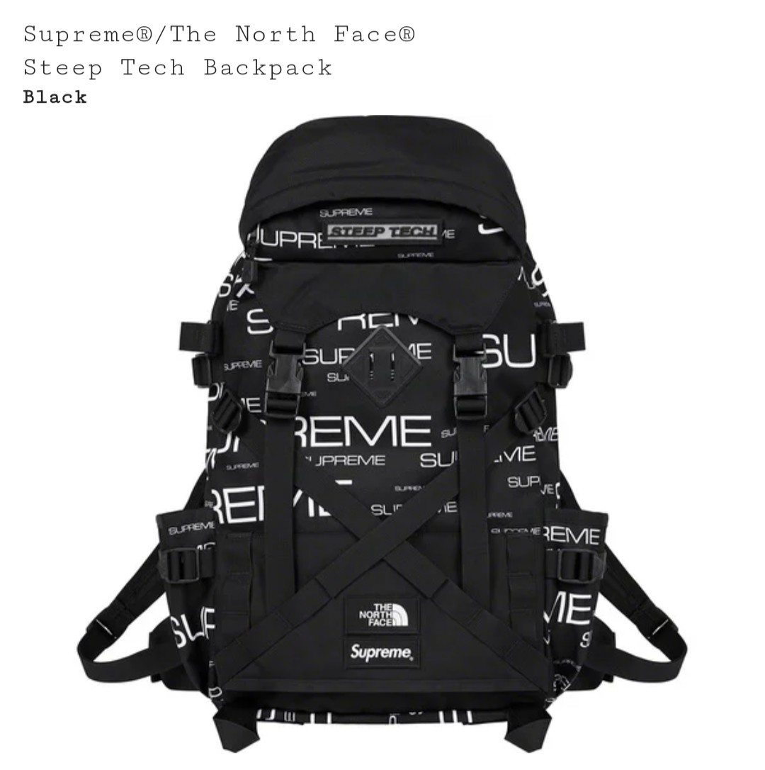 新品未使用 Supreme The North Face Steep Tech Backpack Black