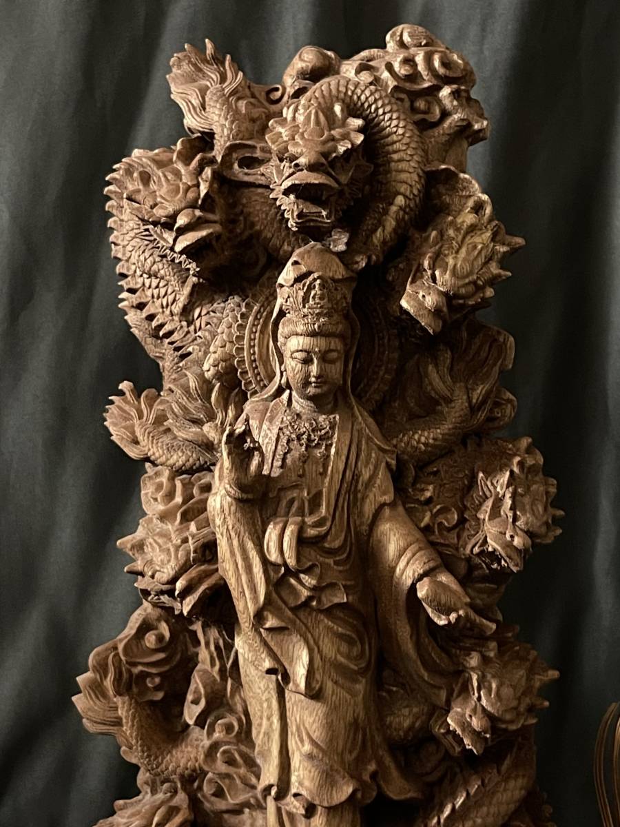 ヤフオク! - 仏教工芸品 総楠製 井波彫刻 一刀彫 極上彫 木彫仏像 九