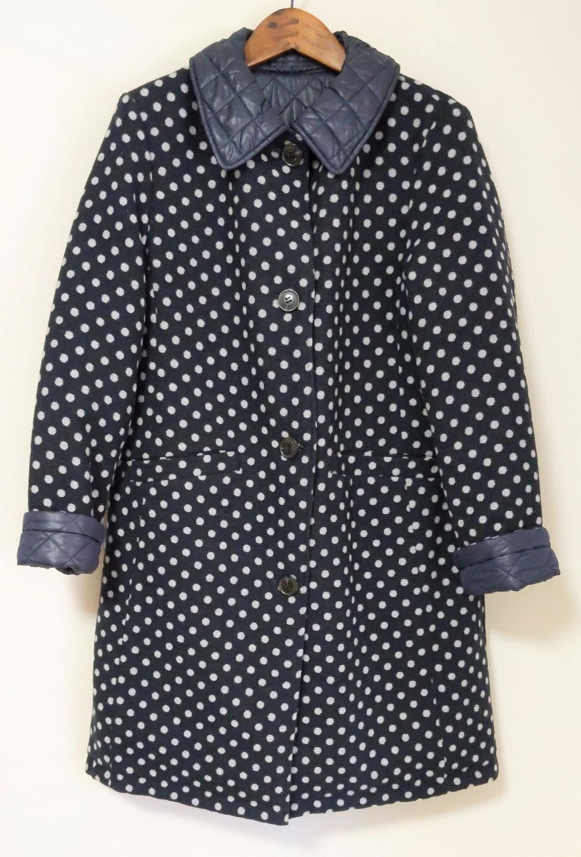 美品☆kate spade☆リバーシブルキルティングコート/ドット柄・水玉