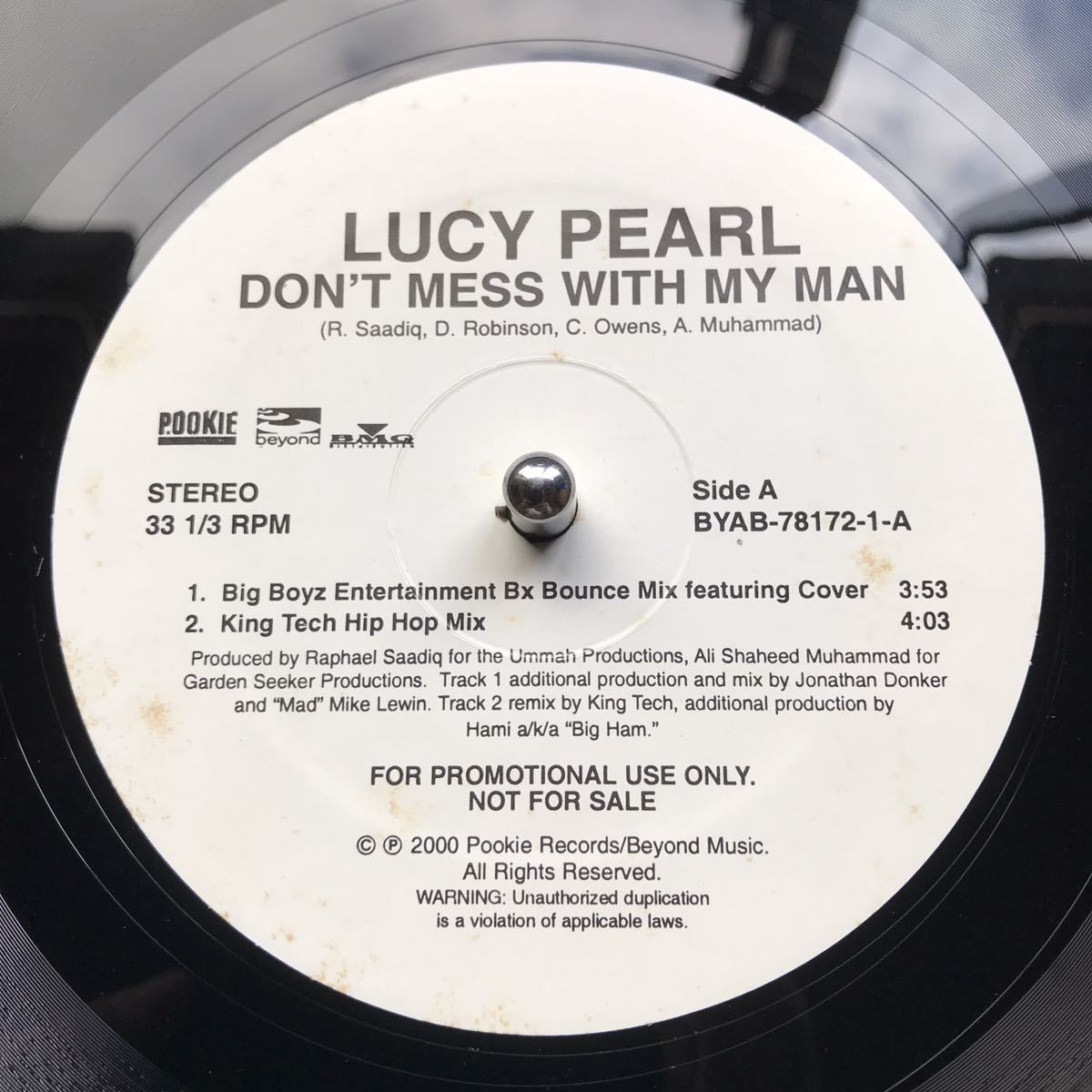 Don't Mess With My Man - LUCY PEARL US Promo Only Remix収録 12インチレコード R&B/Hip Hop_画像3