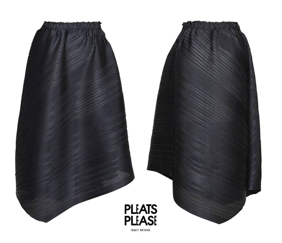 極美品 PLEATS PLEASE イッセイミヤケ プリーツ 変形 スカート-