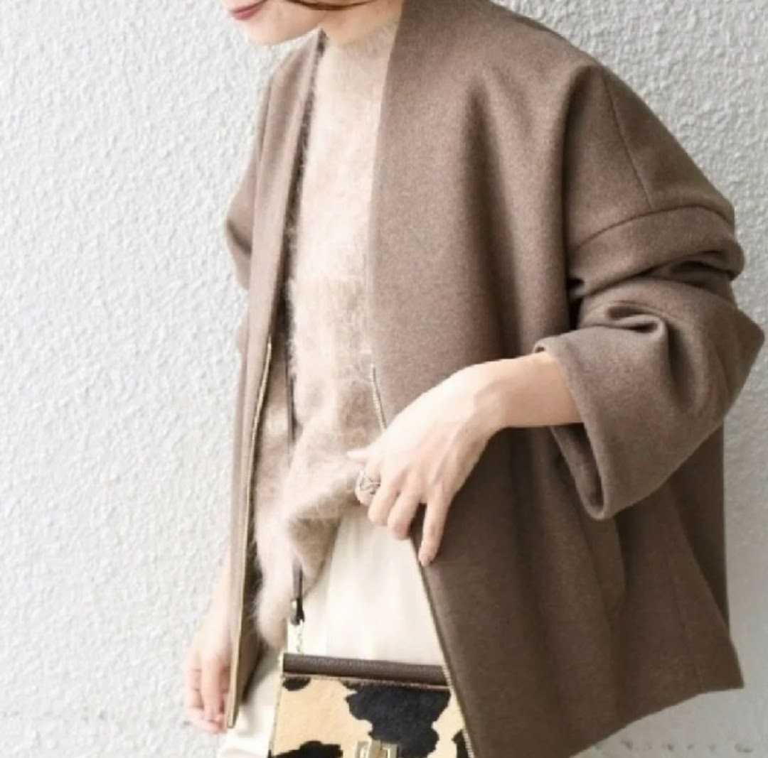 日本製 コクーンジップブルゾン ブラウン茶 ONESIZE M シップス
