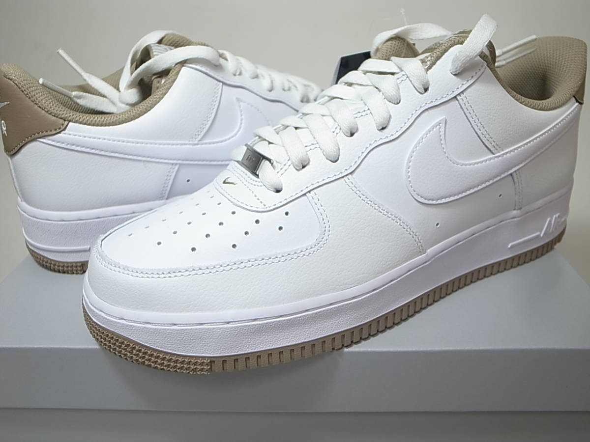 【送料無料 即決】NIKE AIR FORCE 1 ’07 WHITE/WHITE-KHAKI 28.5cm US10.5新品 国内黒タグ付 エアフォース1 DR9867-100 白ホワイト カーキ