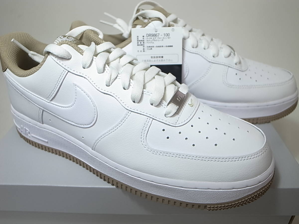 【送料無料 即決】NIKE AIR FORCE 1 ’07 WHITE/WHITE-KHAKI 28.5cm US10.5新品 国内黒タグ付 エアフォース1 DR9867-100 白ホワイト カーキ