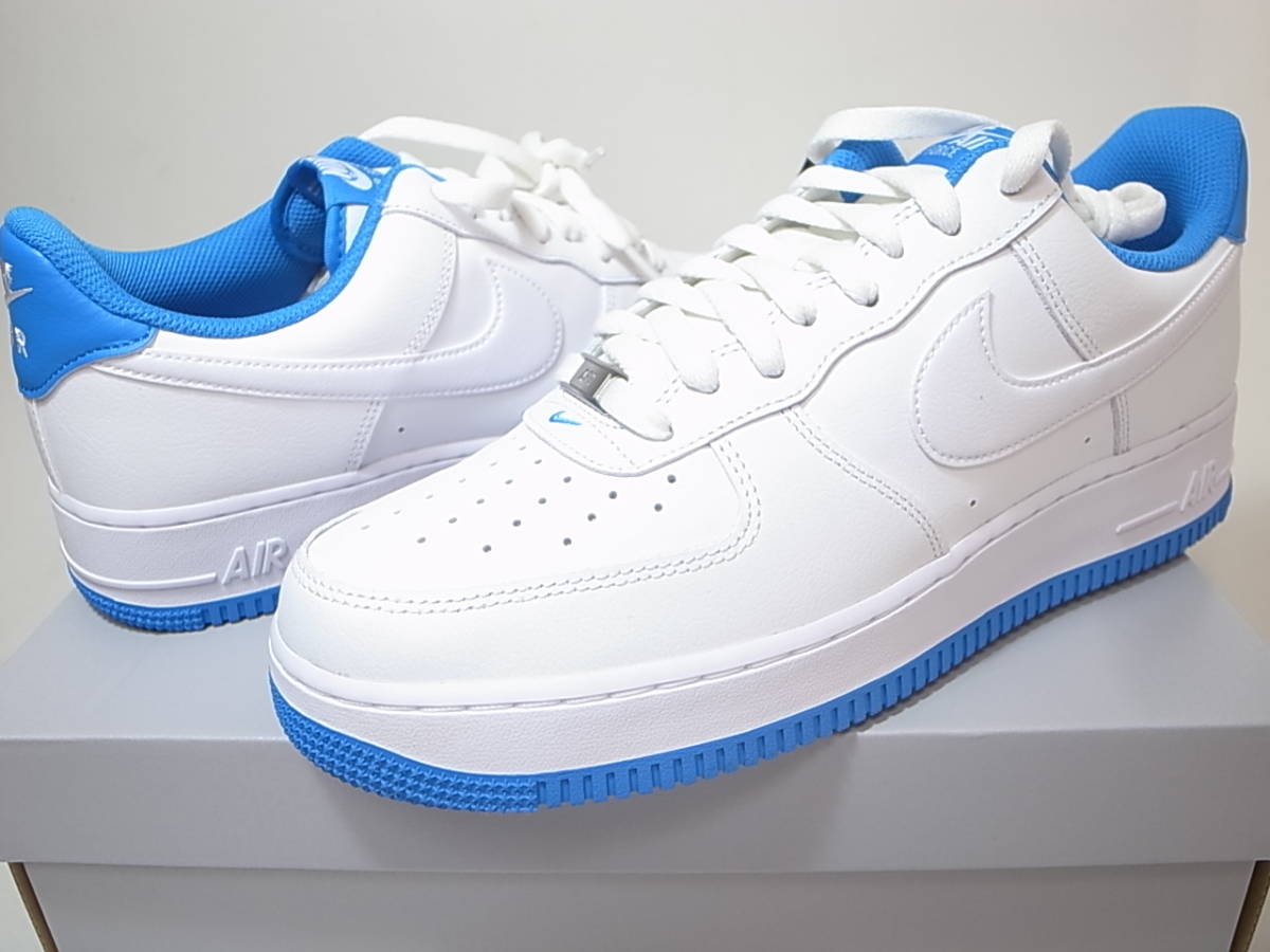 【送料無料 即決】NIKE AIR FORCE 1 ’07 WHITE/WHITE-LT PHOTO BLUE 28.5cm US10.5新品 黒タグ エアフォース1DR9867-101白ホワイト ブルー_画像1