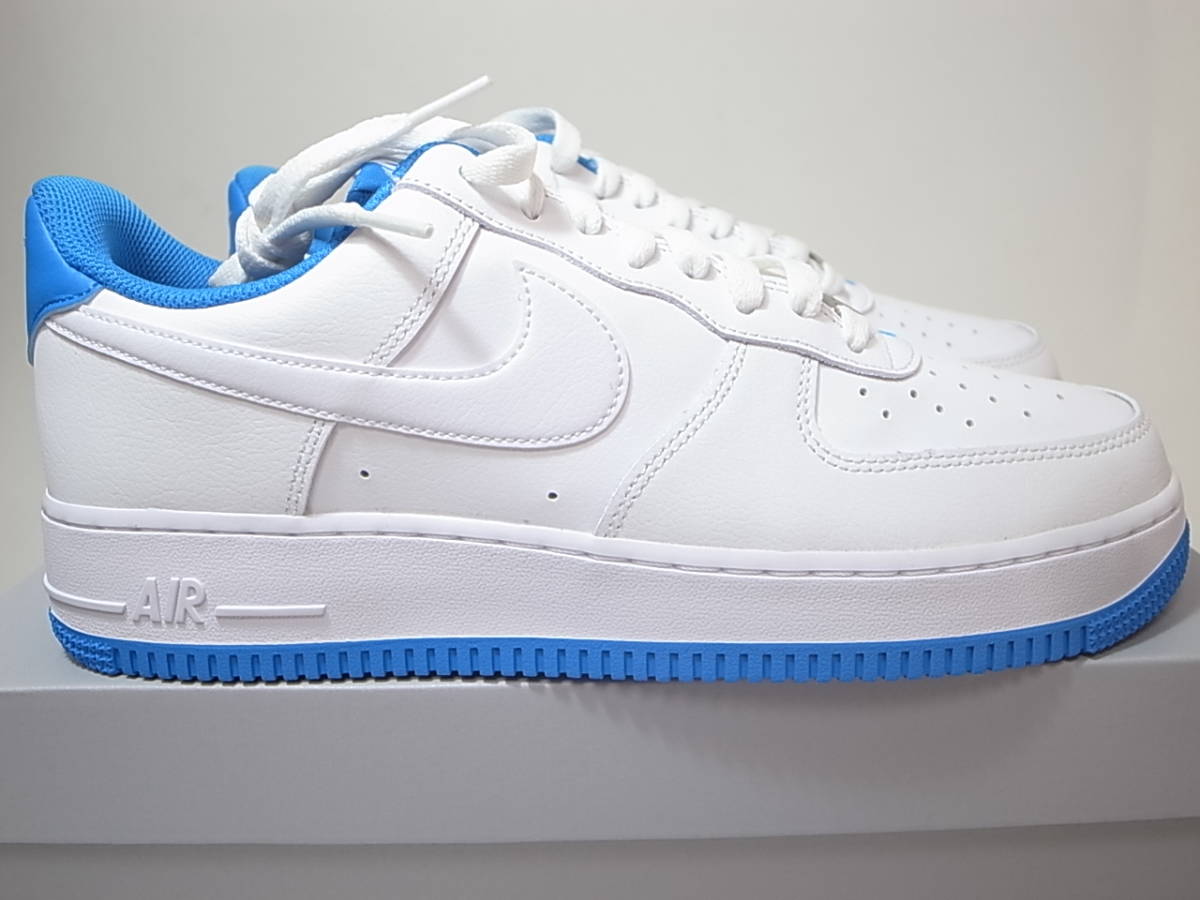 【送料無料 即決】NIKE AIR FORCE 1 ’07 WHITE/WHITE-LT PHOTO BLUE 28.5cm US10.5新品 黒タグ エアフォース1DR9867-101白ホワイト ブルー_画像3