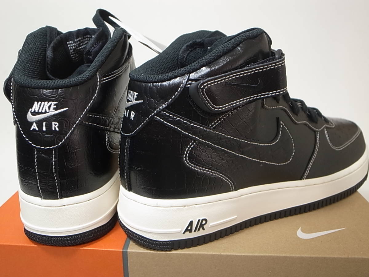 【送料無料 即決】NIKE AIR FORCE 1 MID 07 LV8 29cm US11新品 エアフォース1 40周年記念 ブラックレザー 黒  クロコダイル 限定 DV1029-010