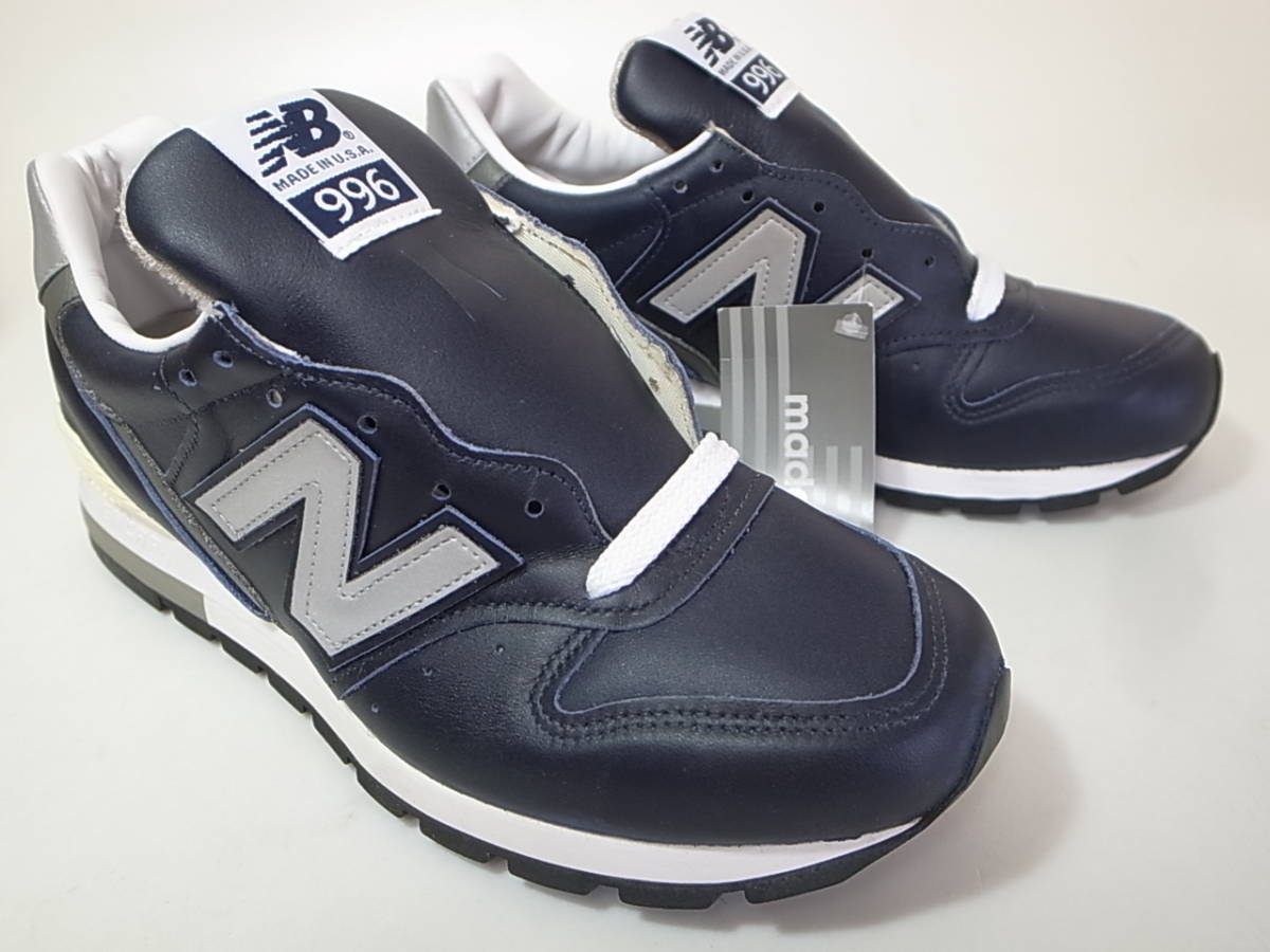 [ free shipping prompt decision ]NEW BALANCE USA made M996NCB 24.5cm US6.5 new goods reissue navy navy blue full gray n all leather model NAVY American made America made 