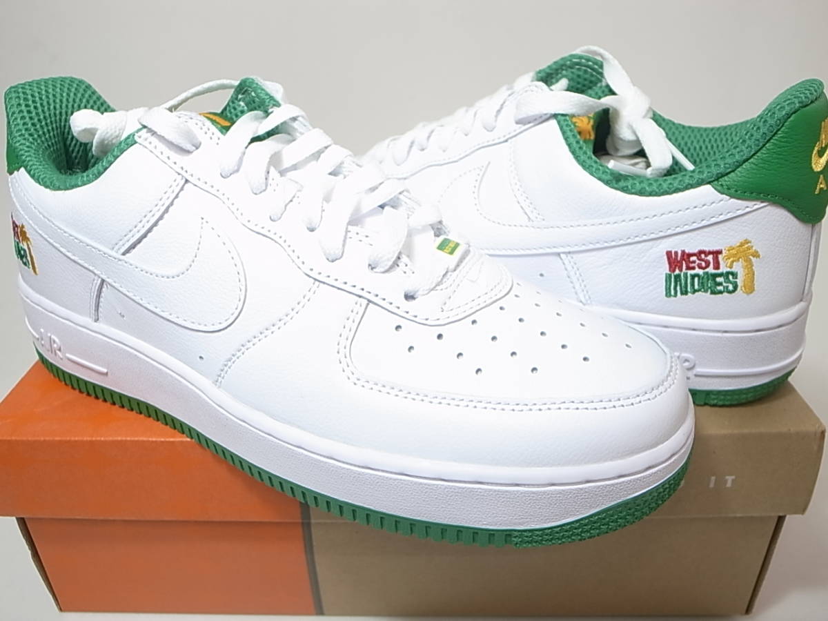 【送料無料 即決】NIKE AIR FORCE 1 LOW RETRO QS WEST INDIES 28cm US10新品 ウエストインディーズ復刻エアフォース1限定DX1156-100 白x緑