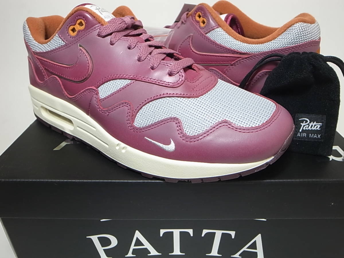 【送料無料 即決】PATTA x NIKE AIR MAX 1 /P NIGHT MAROON 29cm US11 新品 国内黒タグ付 パタ別注コラボ 限定 DO9549-001 ナイトマルーン_画像1