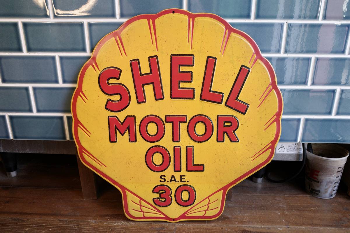 新品SHELL MOTOR OIL シェルメタルサイン看板世田谷ベースインテリア