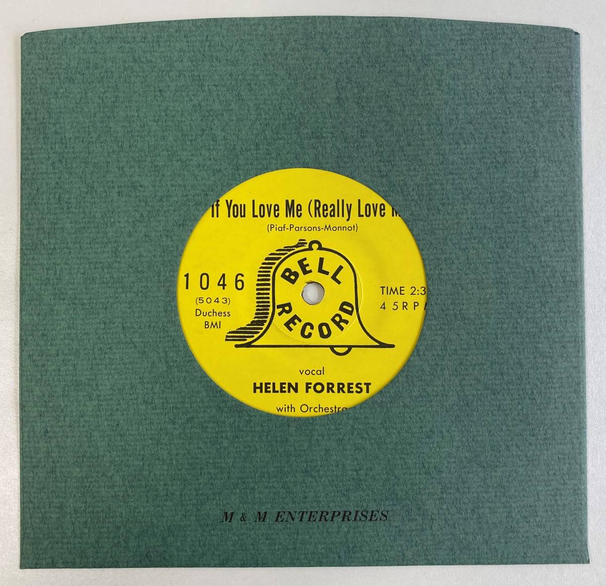 ヘレン・フォレスト (Helen Forrest) / Little things mean a lot ・ If you love me (Really love me) 私家盤　M&M　未使用_画像1