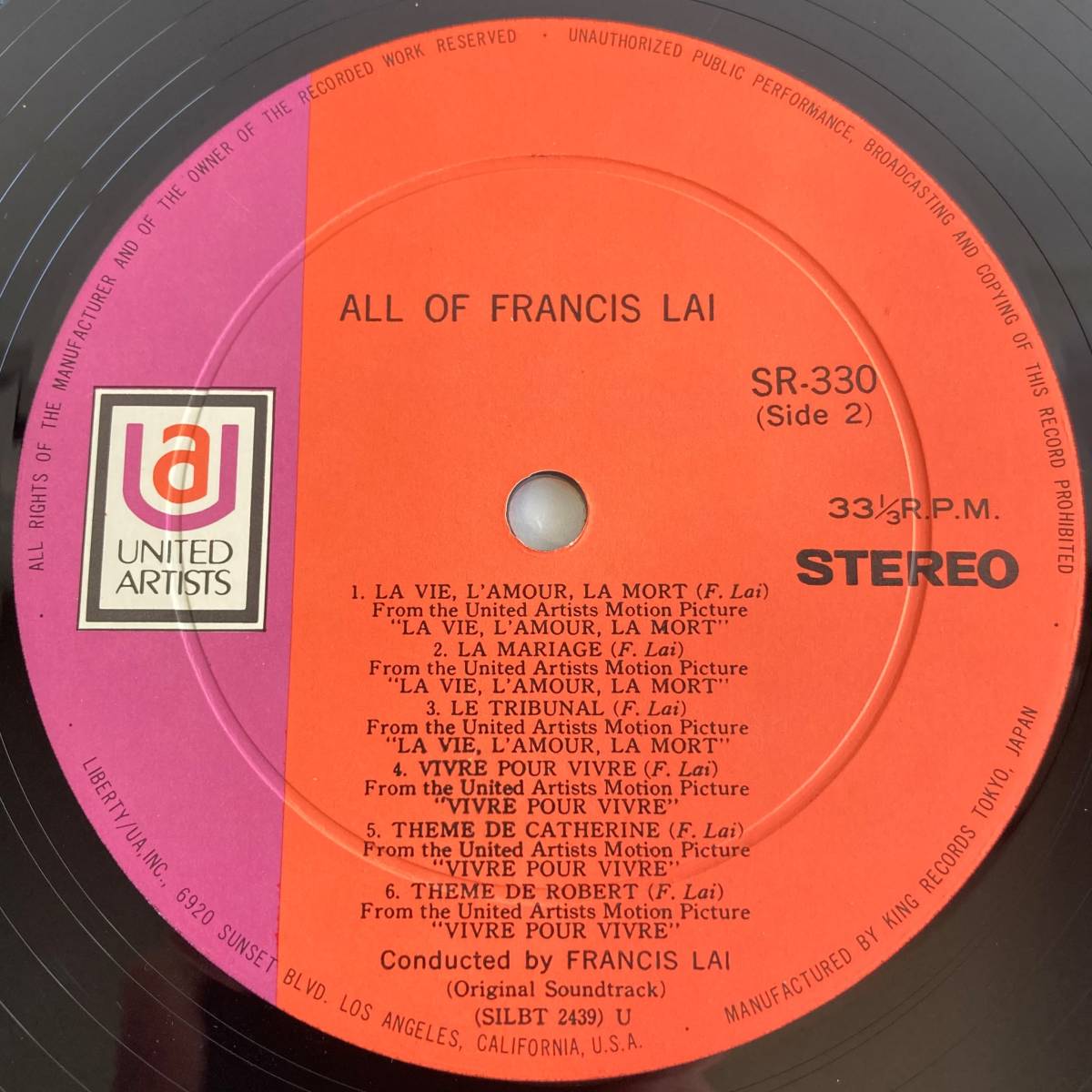  Francis * Ray. all ~ original * soundtrack domestic record LP KI SR 330 obi attaching 