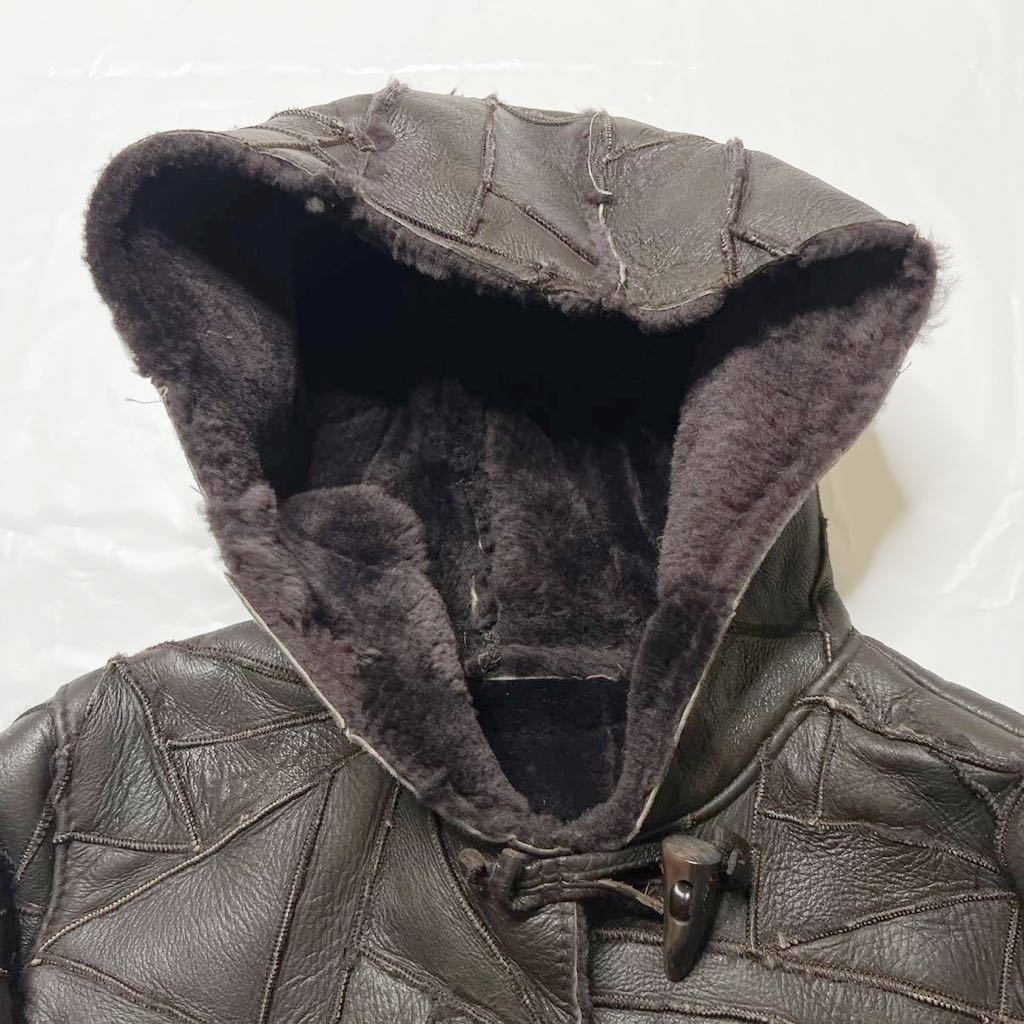 即決☆Scylla☆XL ムートンダッフルコート LL ブラウン 茶 ムートン