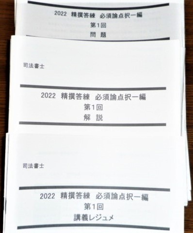 ポイント10倍】 LEC 司法書士 2022 精撰答練【必須論点択一編】 司法