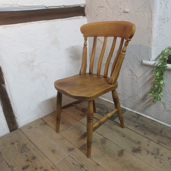 イギリス アンティーク 家具 キッチンチェア スティックバック 椅子 イス 店舗什器 カフェ 木製 英国 KITCHENCHAIR 4858d