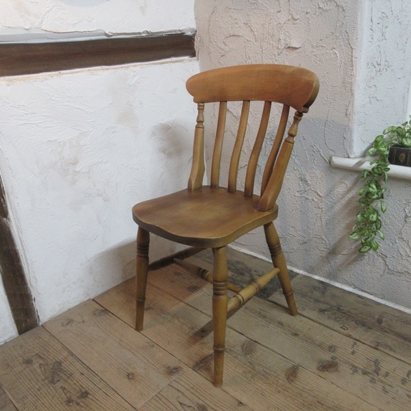 イギリス アンティーク 家具 キッチンチェア スティックバック 椅子 イス 店舗什器 カフェ 木製 英国 KITCHENCHAIR 4859d