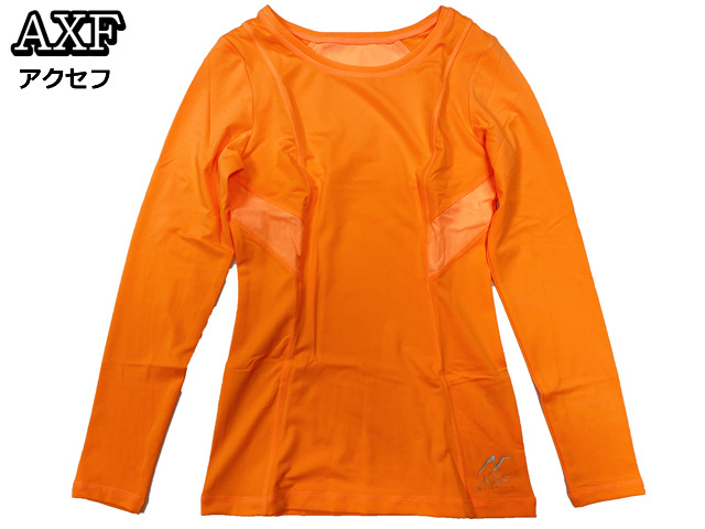 AXF/アクセフレディース クルーネック長袖Tシャツ定価14080円オレンジ S バランス向上リカバリーイフミックバランスコンディショナー217308_画像1