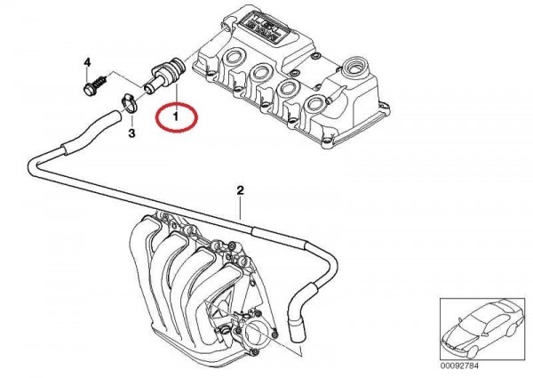 新品 BMW MINI ベントバルブ ブローバイホース タペットブローバイバルブ R50 52 53 後期 11127577568 純正_画像2
