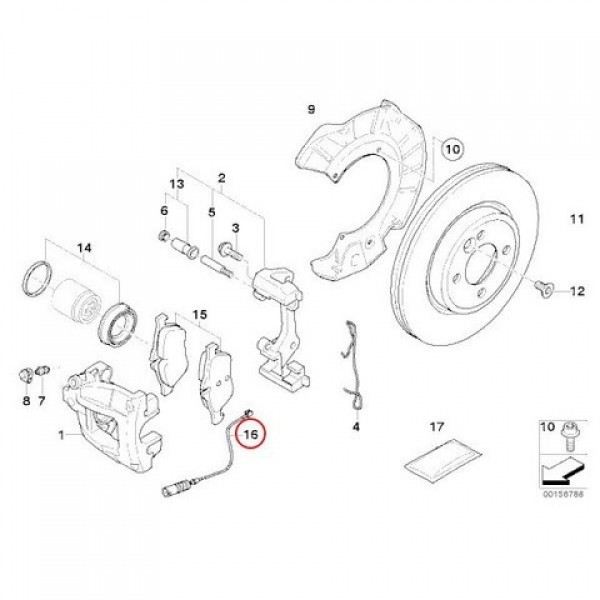 新品 BMW MINI フロントブレーキパットセンサー R50 52 53 34356778175 社外商品_画像2