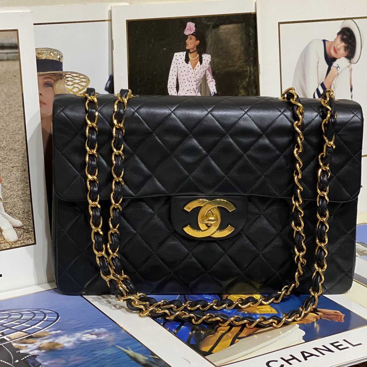 超美品 VINTAGE CHANEL デカマトラッセ34 チェーンショルダーバッグ