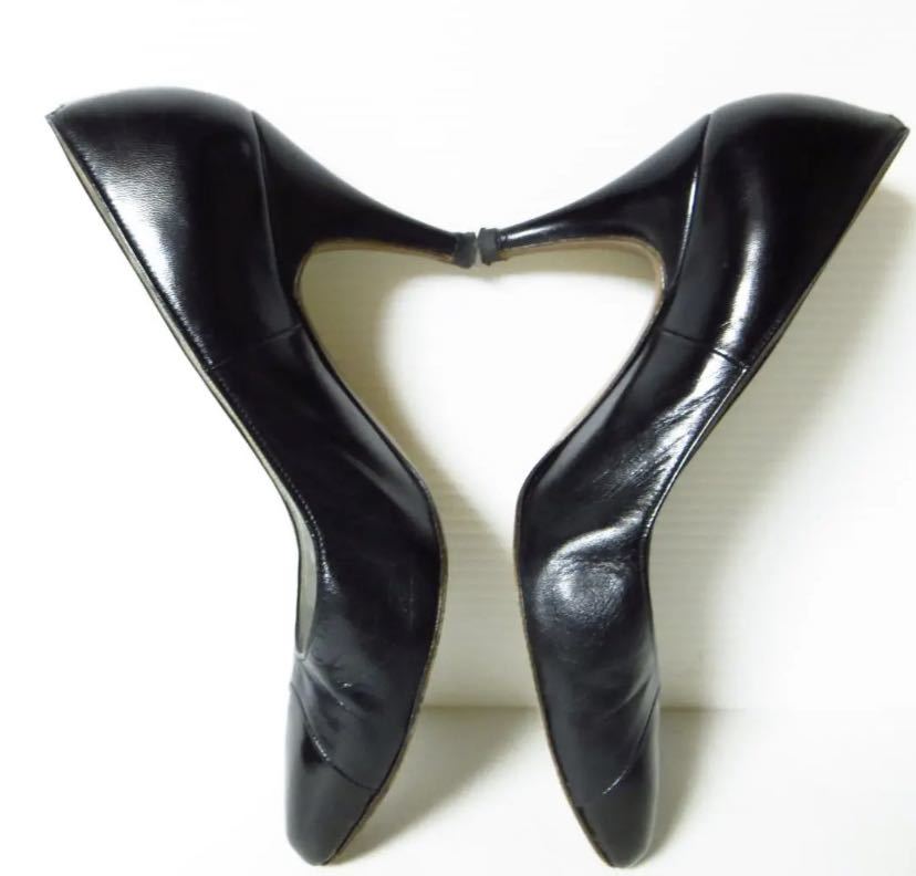 【アパレル】Christian Dior SOULIERS クリスチャンディオール レザー パンプス 黒 切り返し エナメル ブラック 5 1/2 約23~24㎝ ブランド