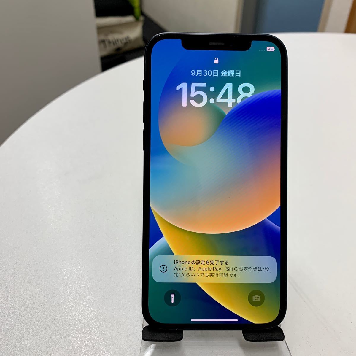 SIMフリー iPhone 12 64GB Black バッテリー90% 美品<本体箱セット