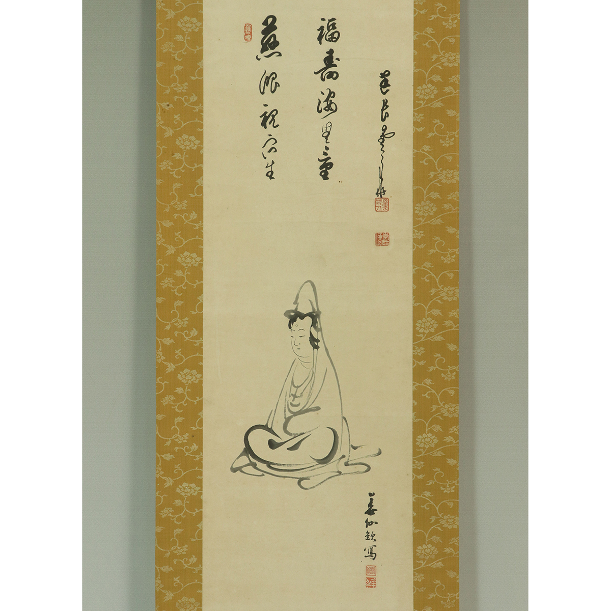 肉筆】在銘【観音】◇紙本◇合箱◇掛軸 u05029 日本画 肉筆】在銘【観音】◇紙本◇合箱◇掛軸 u05029 日本画