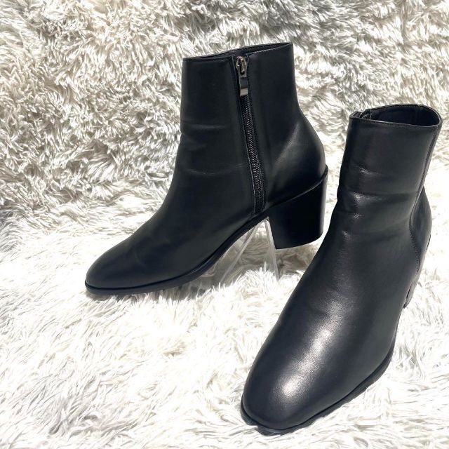 t0244【Luis ルイス】【極美品】サイドジップ ヒール ショートブーツ