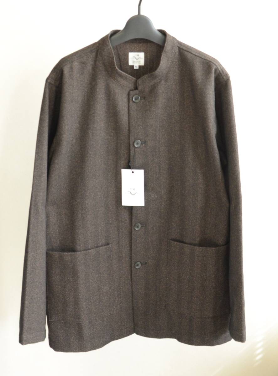 未使用 the conspires コンスパイアーズ ヘリンボーン ジャケット stand collar HB JKT ブラウン size M_画像2