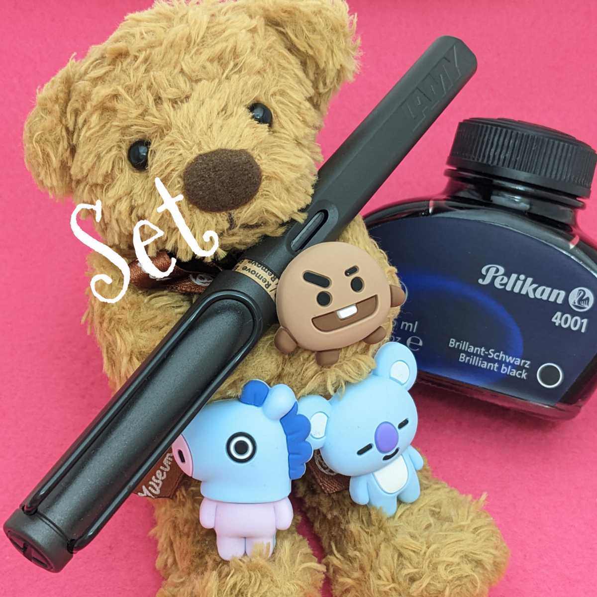 [未使用新品]　BT21　公式　商品　LAMY　×　BT21　万年筆　EF　/ 極細　コンバーター　ボトルインク　付き　2KU1673_万年筆・コンバーター・ボトルインクセット