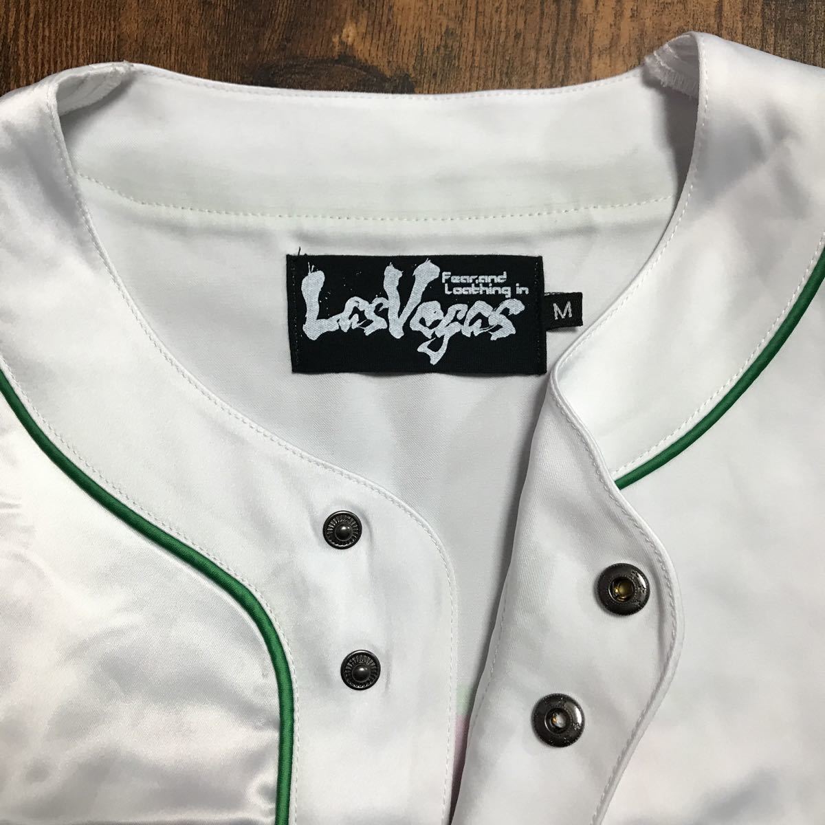 [即決古着]FEAR, AND LOATHING IN LAS VEGAS/BASEBALL SHIRTS/ベースボールシャツ/2021 SPRING GOODS/サテン生地/ホワイト/Mサイズ_画像9