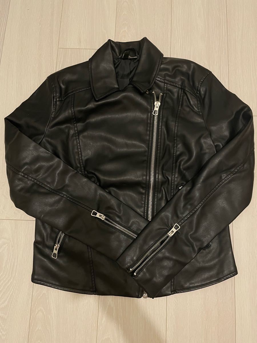 H&M  レザージャケット　ブラック　mサイズ　 レディースジャケット