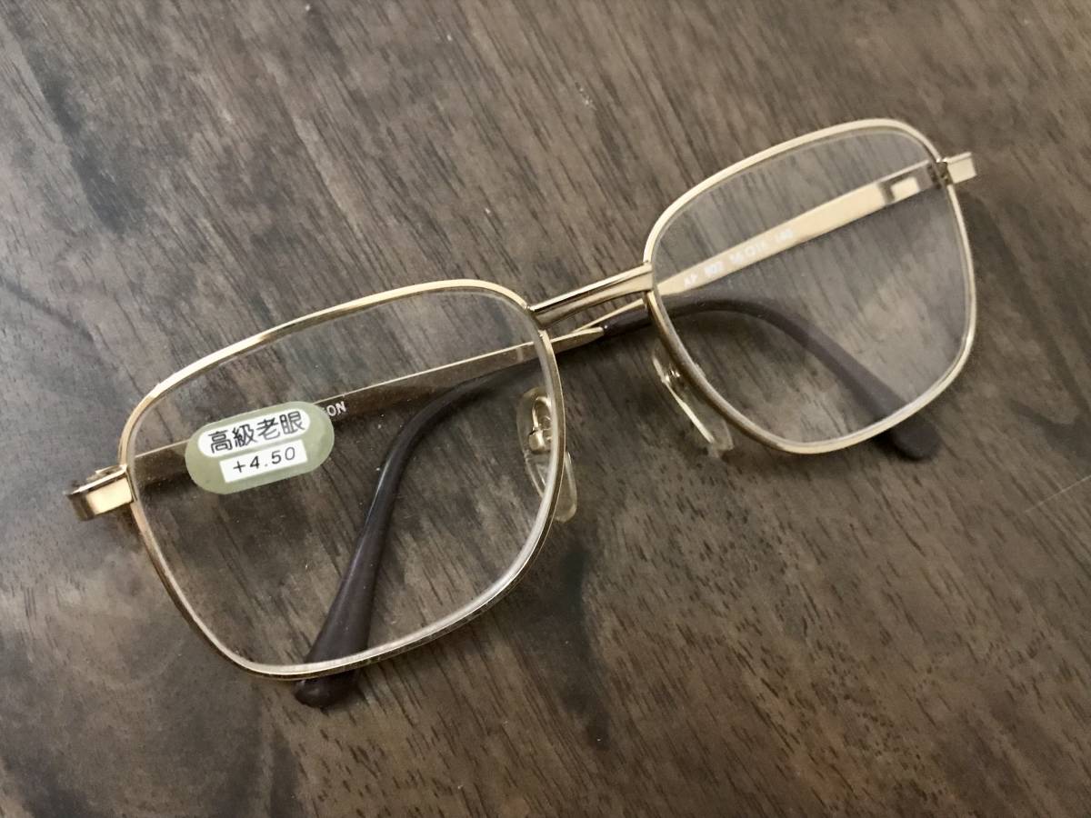 SUNSTON 高級老眼鏡 ＋４.５ おしゃれなゴールド 強度 在庫処分 他の度数もあります。4.5_画像2
