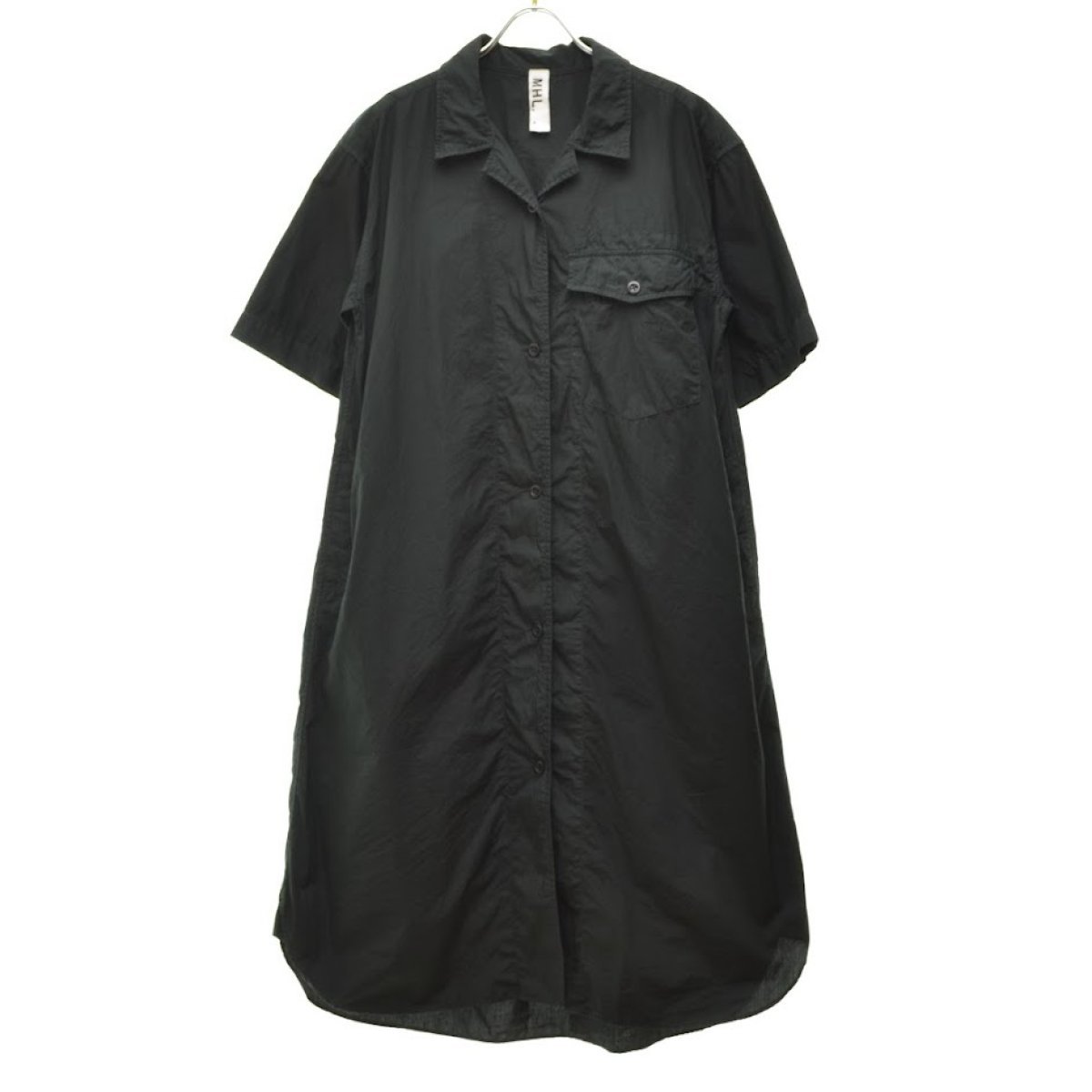 絶品】 【2】MARGARET ポプリンシャツ ガーメントダイ POPLIN DYE GARMENT 595-2258500 22AW マーガレットハウエルエムエイチエル MHL HOWELL その他 マーガレットハウエル 18AW ウール ポプリン プリーツスカート ブラック