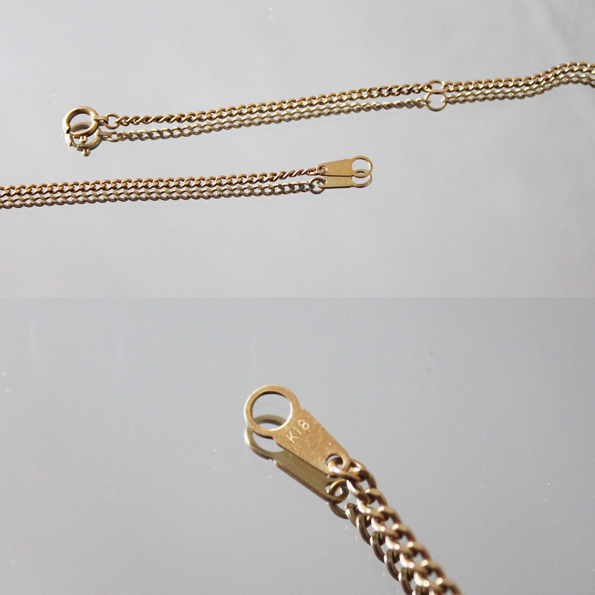 K18 YG 2面 カット 喜平 62cm ロング チェーン ネックレス 8.1g メンズ レディース アクセサリー 750 イエロー ゴールド ジュエリー