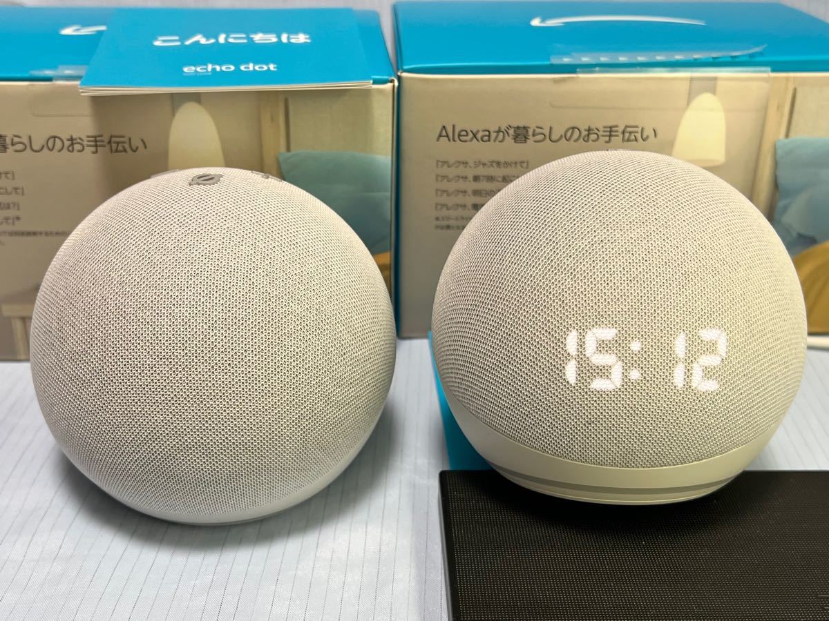 Echo Dot 第4世代(グレーシャーホワイト) 時計付き×2個 Echo Dot 第4世代(グレーシャーホワイト) 時計付き×2個