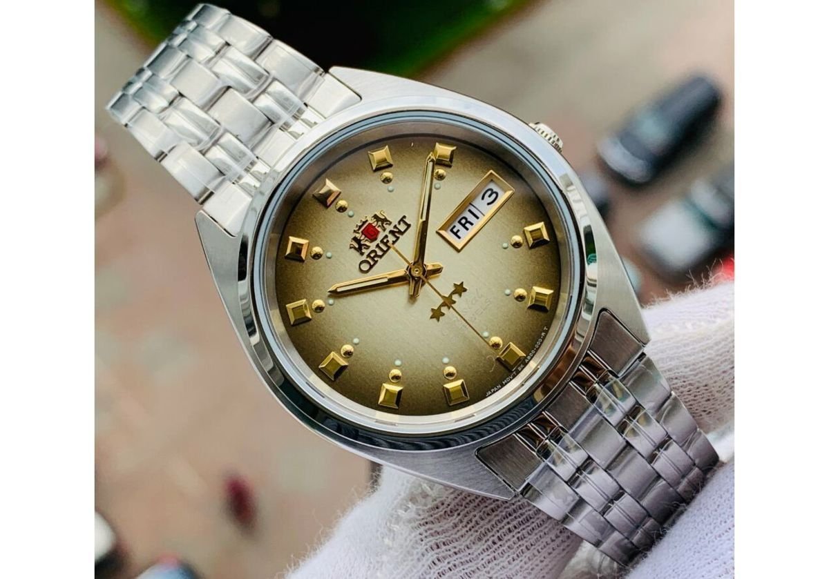 Orient Tri Star 自動ゴールドダイヤルメンズ腕時計 FAB00009P9並行輸入