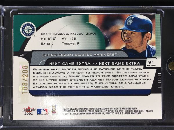 中古2001 Fleer Game 200 枚限定 カード 2001 イチロー GAME 1993