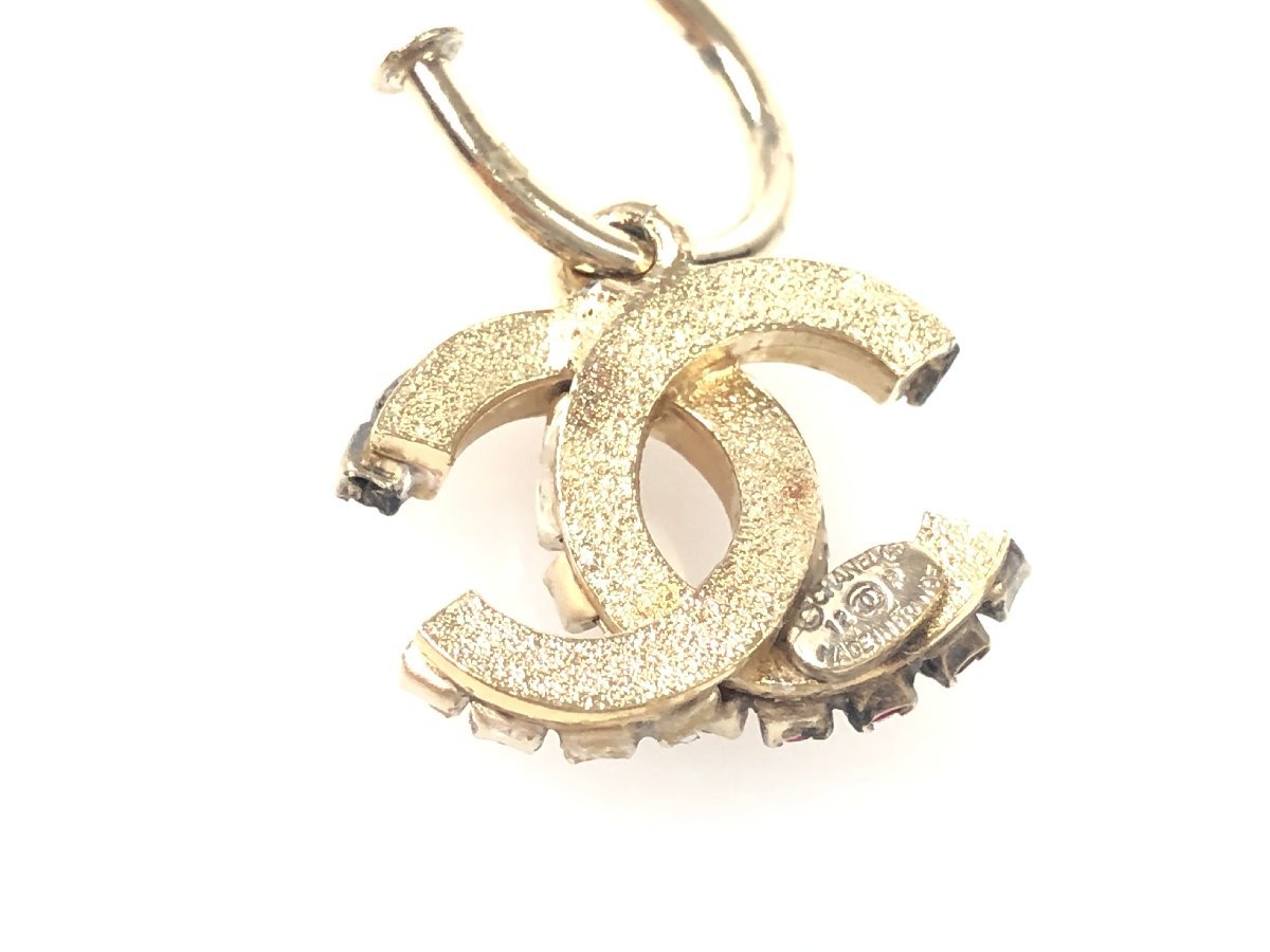 シャネル CHANEL ココマーク ラインストーン ピアス片耳のみ ピンク