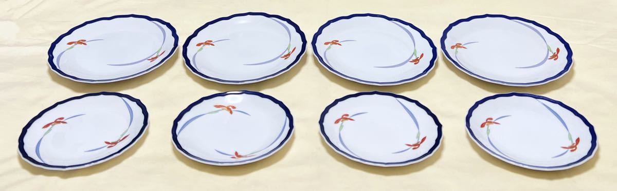 有田焼　香蘭社　オーキッドレース　ケーキ皿（中皿）＆パン皿（小皿）　8枚セット