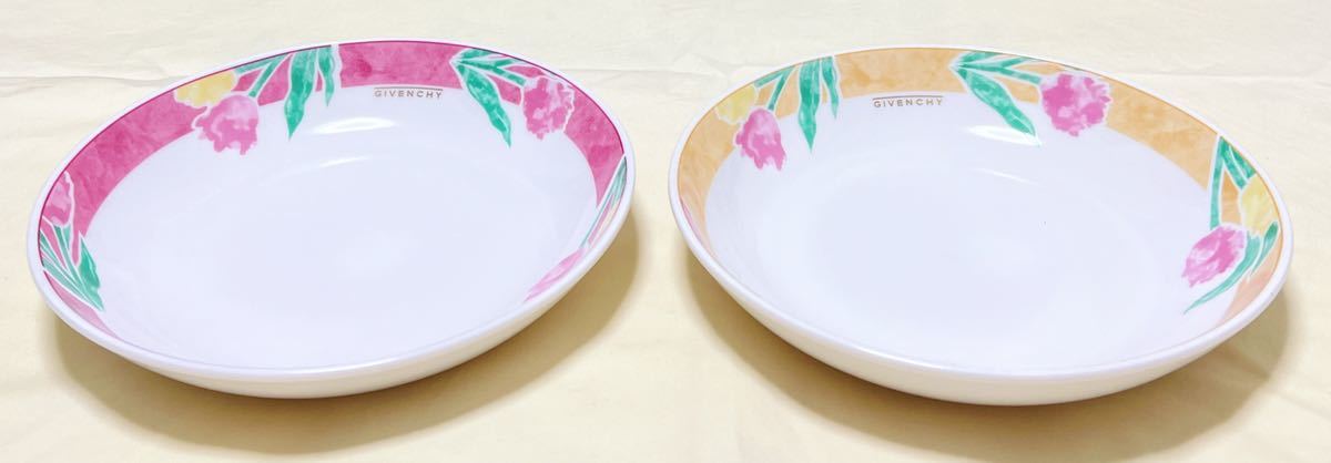 YAMAKA山加陶器 GIVENCHYジバンシー チューリップ花柄皿2枚の画像1