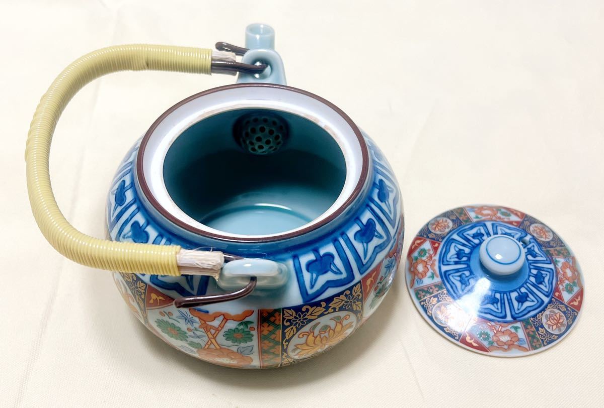 有田焼　両千窯　古伊万里　土瓶（ティ－ポット）＆湯呑5客　茶器セット　茶道具_画像3