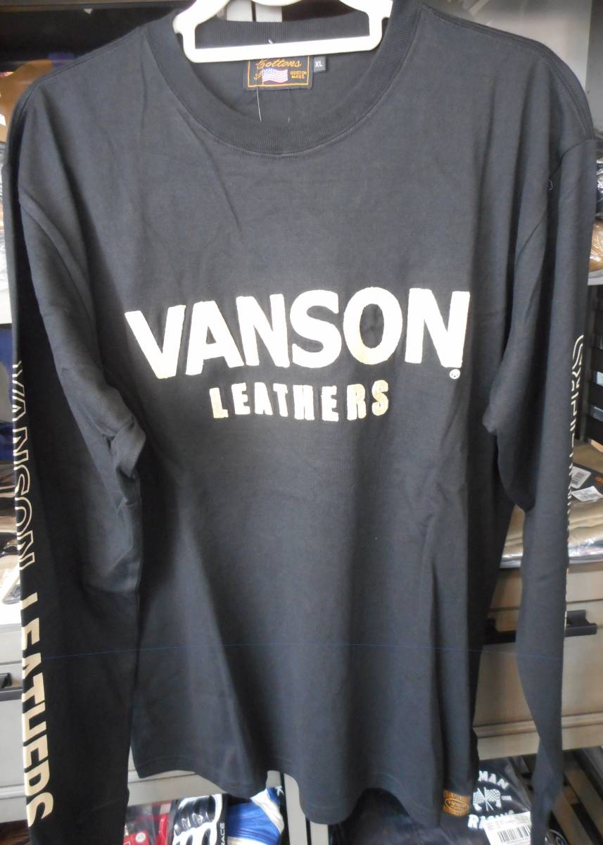 【新品未使用】　VANSON　Mサイズ　スリースター　ロンT　トップス　ブラック