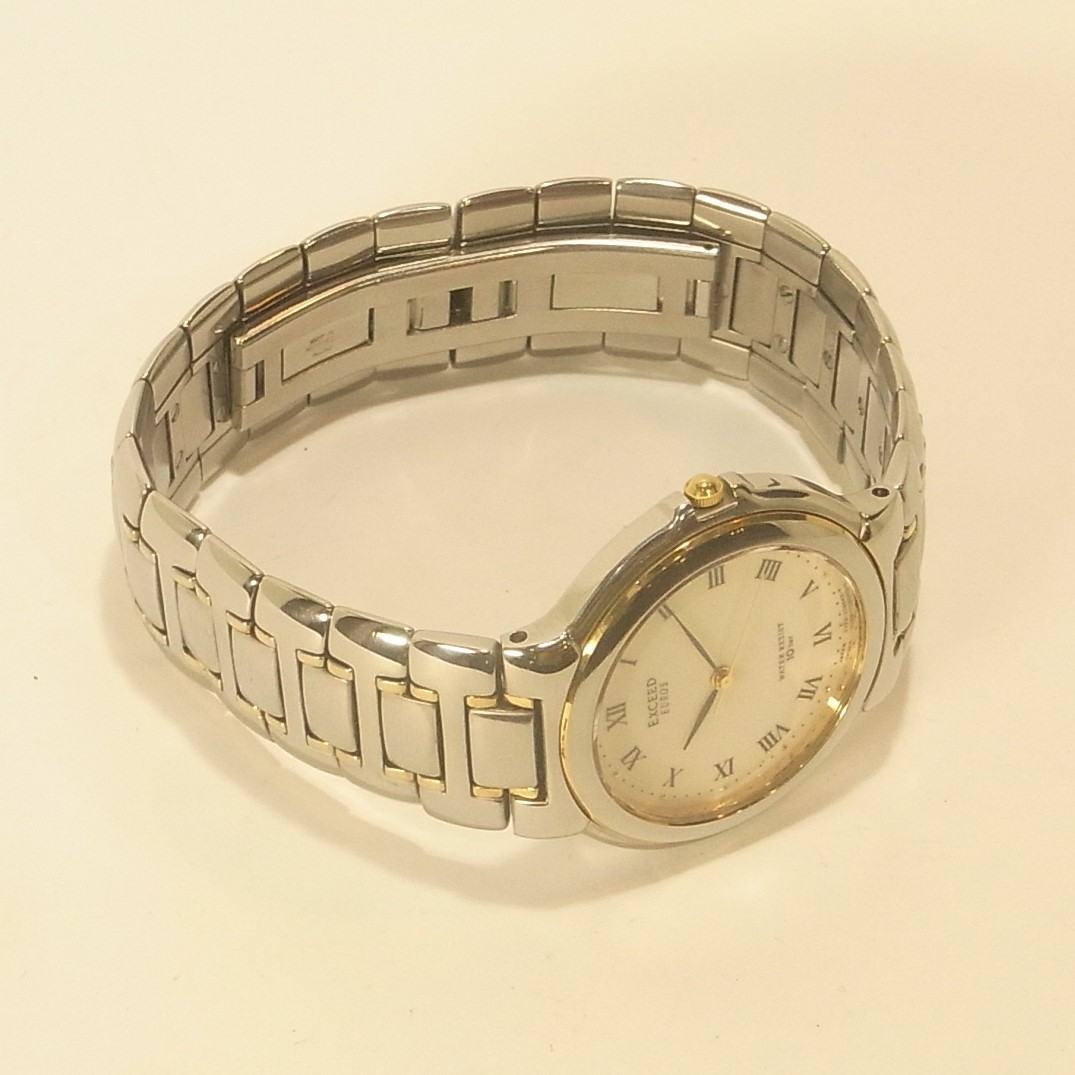 稼働品 美品 シチズン エクシード ユーロス CITIZEN EXCEED EUROS クオーツ メンズ 腕時計 2730-274296